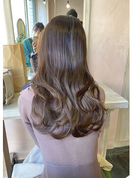 エン 仙台(en) お悩み解決レイヤーカット/プラムブラウンカラー/白髪ぼかし