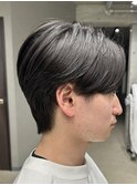 メンズ/アップバング/ツーブロックマッシュ/束感ショート波巻き
