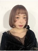 【AnFye】顔まわりレイヤーボブ×ピンクベージュ♪
