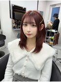 12654髪質改善チェリーレッド黒髪アッシュブラックワインレッド
