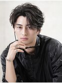 オールバックフェザーショート