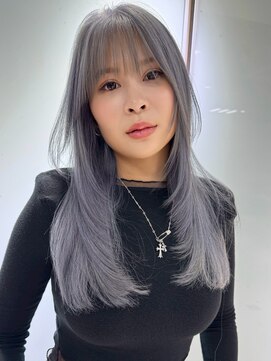 エイチ(H) xカット//ホワイトグレージュ/レイヤーカット/チェリーブラウン