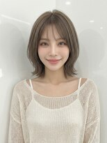 カバーヘアアンドスパ ブリス 浦和(COVER HAIR&SPA bliss)&nbsp;夏カラーブリーチなしくびれボブレイヤーオリーブベージュp浦和!