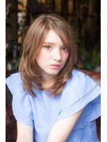 インス(ensue)&nbsp;大人ボブ+毛先カールが大人可愛い♪透明感オレンジアッシュ