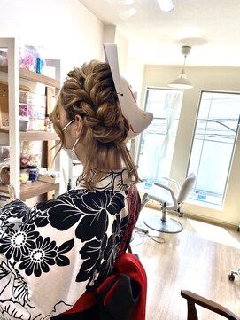 ロカット サロン(Roquat Salon) 浴衣ショートヘアアレンジ【ヘアアレンジ　立川/立川南/八王子】