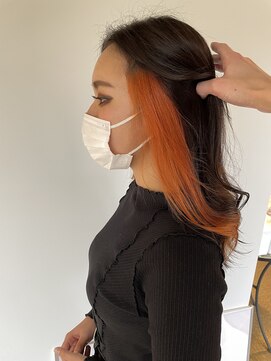グート ヘアーメイク(gut HAIR MAKE) イヤリングカラー オレンジ 暖色系カラー