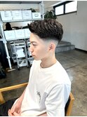 七三フェードスキンフェードメンズヘア七三パート刈り上げ