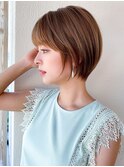 大人かわいい 丸みショート 2wayバング &nbsp;グレージュ 髪質改善 