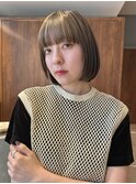 ぱつっとボブ 切りっぱなしボブ ワイドバング ハイライト 表参道