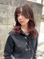 パドル(Paddle)&nbsp;レイヤーカット/韓国レイヤー/インナーカラーレッド/