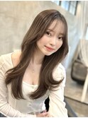 韓国風/レイヤー/小顔/前髪カット/髪質改善/グレージュ/透明感