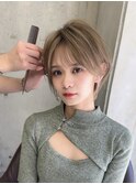 ブリーチ 学割 オリーブベージュ レイヤーカット リタッチ115