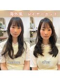 大人可愛い似合わせ小顔外国人風レイヤーカット