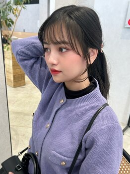 アース コアフュールボーテ 前橋川原店(EARTH coiffure beaute)の写真/前橋川原★骨格を見極めてフォルムを作る似合わせカット♪小顔に見せる顔周りのカットで垢抜けスタイルに♪