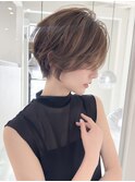 イメチェン外ハネボブ美髪ワイドバングレイヤーショート/大宮