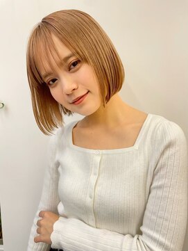 ロシェ 横浜店(loche) ショートボブ×夏アプリコットオレンジ×縮毛矯正[横浜駅]