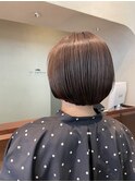 伸ばしかけショート　ベージュカラー