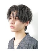 men's/メンズ/ブルーブラック/フェザーパーマ/サーフカール/原宿