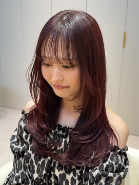 エンター 天神店(ENTER) red color/layer cut/レッドカラー/レイヤーカット/暖色カラー