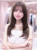 レイヤーカット/髪質改善/クラゲヘアー/オリーブグレー/小顔