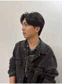 メンズマッシュセンターパートメンズウルフニュアンスパーマ