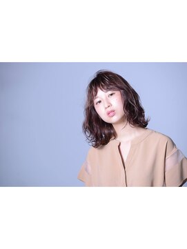 ヘアー アイス カンナ(HAIR ICI Canna) ミディアム×抜け感×ゆるウェーブ×ウェット