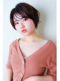 大人かわいいシースルーバング×丸みショートボブ