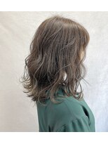 ジーナ 博多(Zina)&nbsp;ホワイトアッシュエアリーミディ/黒髪ショートパーマ