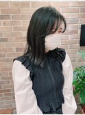 切りっぱなしボブ×暗めアッシュ