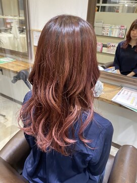 バグズ ヘアデザイン 桔梗が丘店(Baguz HAIR DESIGN) 暖色系カラー/シークレットハイライト/ウェーブ20代30代40代
