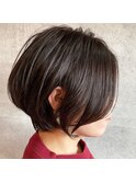 大人前下がりショートボブ