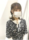 三つ編みアレンジヘア