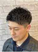 ツーブロックショート