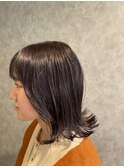 パープルカラー 外はねスタイル