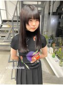 ナチュラルエクステ大人可愛い艶感アッシュブラック