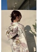 【晴れやかな日に】華やかに可愛くアップスタイル＋振袖お着付け