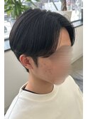 フェザーパーマ/グレーブルーカラー/刈り上げショートパンク