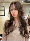 韓国ヘアーハッシュカットレイヤーカットグレージュブリーチ無し
