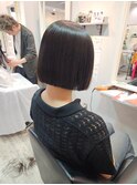 切りっぱなしボブストレートパーマ