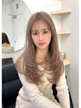 髪質改善　美髪ストレート　艶髪　前髪　韓国レイヤー　縮毛矯正