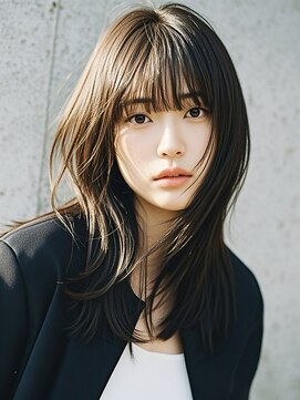 エイチ ウルフカット 大阪梅田(811) グレージュショートヘアボブヘアシースルーマッシュタッセルボブ