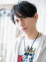 モッズヘアメン 札幌月寒店(mod's hair men)&nbsp;伸ばしかけ斜めバングブラック韓国メンズショートq札幌月寒