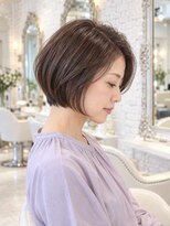ノーブル 白金台店(Noble by PROGRESS)&nbsp;☆前髪あり耳掛け丸みくびれ大人ショートボブ30代40代50代☆