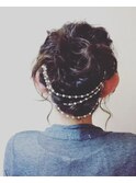 結婚式　アレンジ　ヘアアクセ