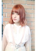 【salon de MiLK 原宿】ゆるふわピーチオレンジティ×ボブ