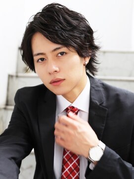 アフロート ディル(AFLOAT D'L) 好印象メンズパーマ爽やかビジネスウルフ人気◎ミディアム髪型