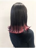 チェリーピンクの裾カラー