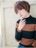 *mod's姪浜*大人可愛いミルクティーピンクくせ毛風束感ショートf