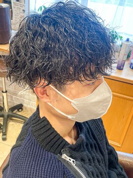 キャンバス バイ ネオリーブ 横浜西口(Canvas by neo.) マッシュ 波巻きパーマ 刈り上げ ツーブロック