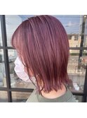 ピンクバイオレッドの外ハネボブ